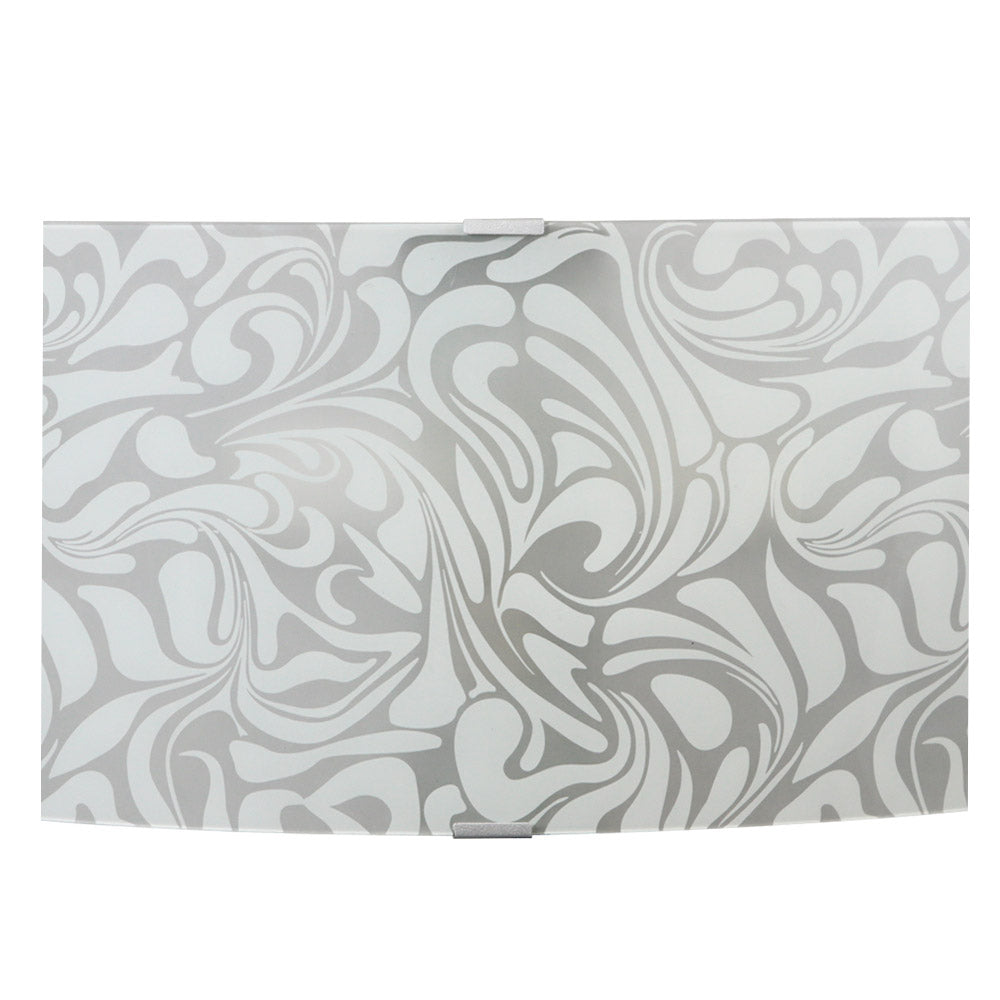 Applique 1xE27 Montatura Argento Vetro Lastra Bianco E-Energy Corinna