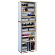 Super Scarpiera Legno H183 L60 P33 cm Armadio Porta Scarpe Salvaspazio con Ripiani Regolabili Colore Bianco