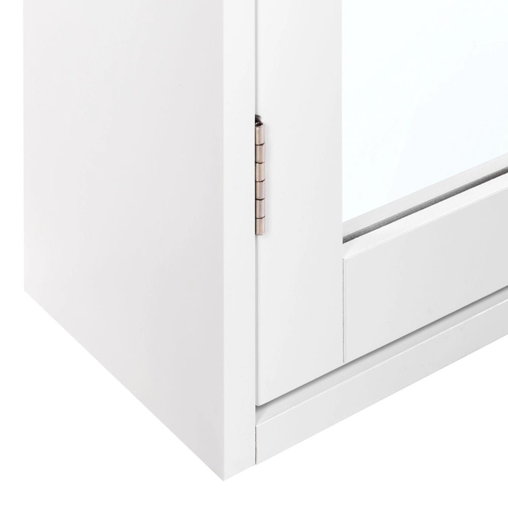 Armadietto a muro con specchio da bagno MDF Bianco 17 x 60 cm stile scandinavo