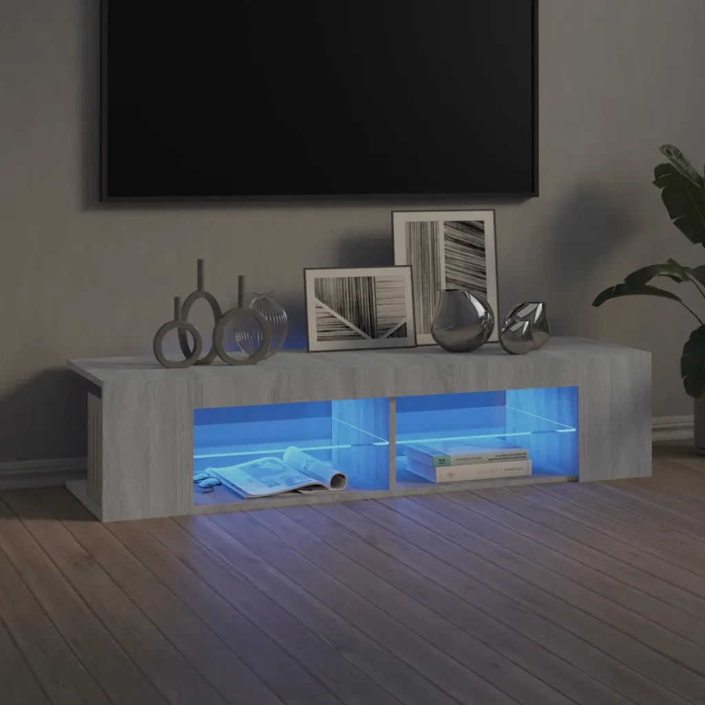 Mobile TV | Armadietto TV | Mobile Porta TV con Luci LED Grigio Sonoma 135x39x30 cm