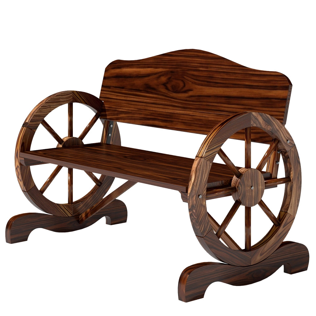 Panchina da Giardino 2 Posti con Braccioli Rotanti ¨C zephmum ¨C Legno di Abete Marrone