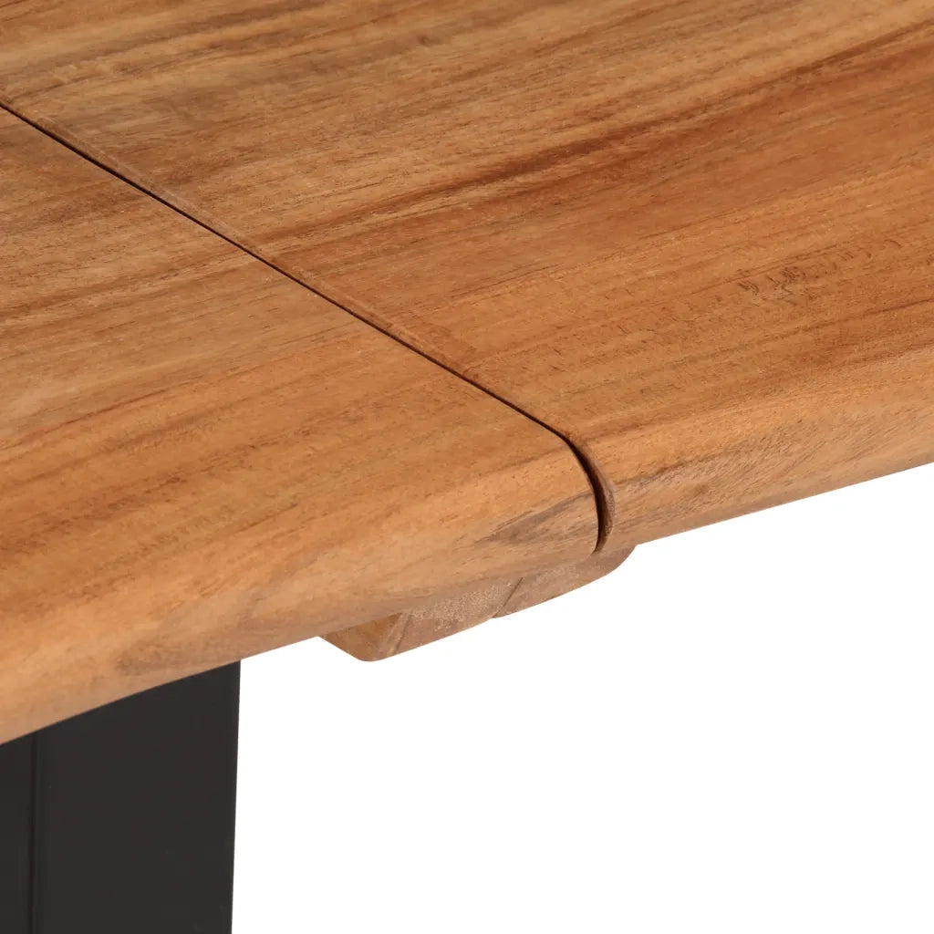 Panca-Sgabello 160 cm in Legno Massello di Acacia e Acciaio
