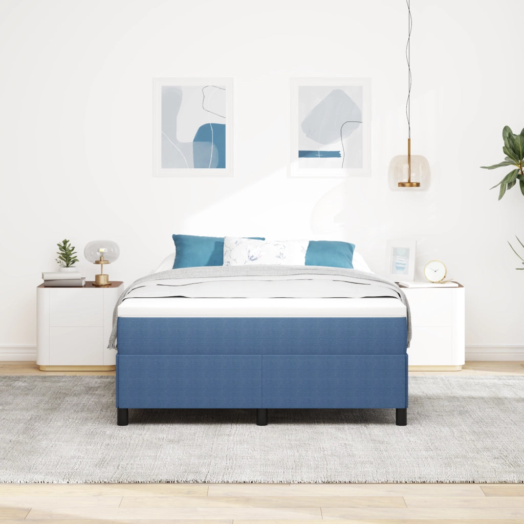 Struttura letto  Blu 140x190 cm in tessuto corduroy
