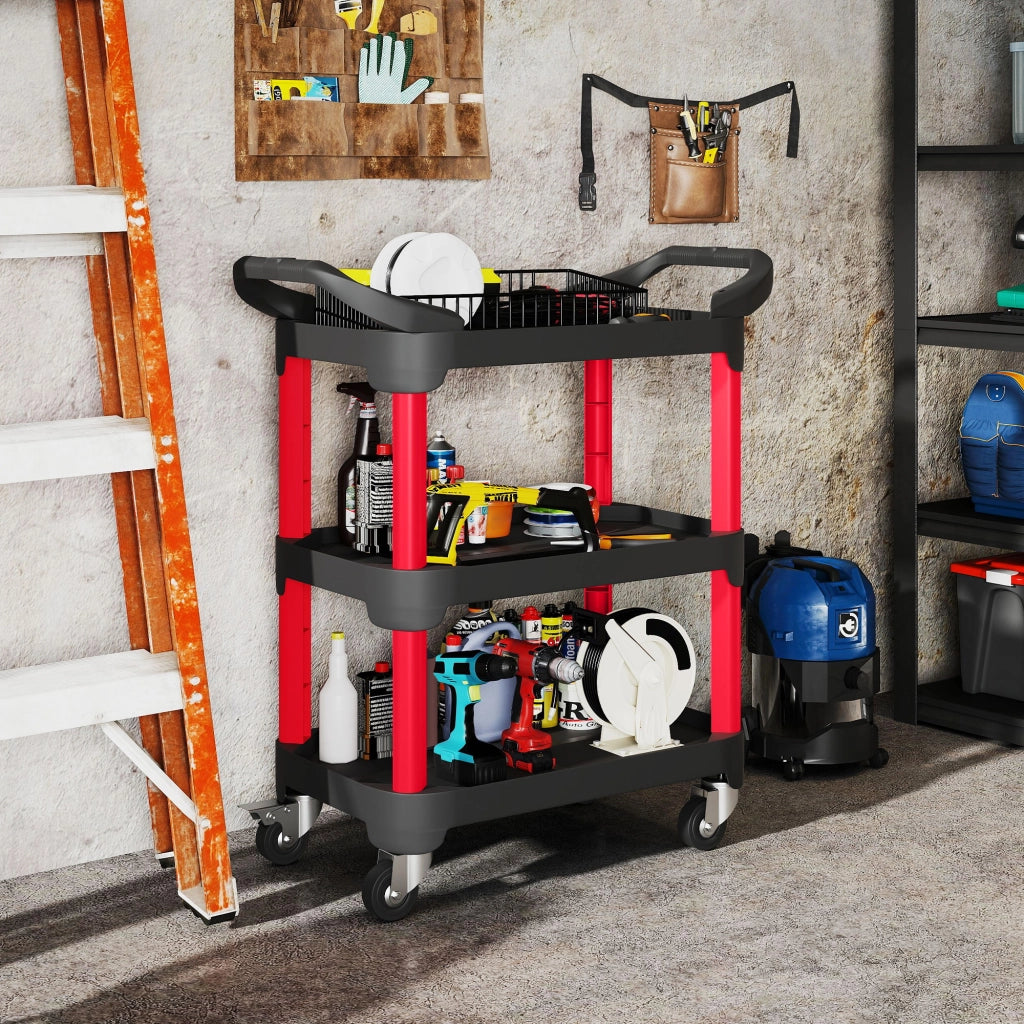 Carrello Portautensili 3 Livelli ¨C zephmum ¨C Nero, Plastica