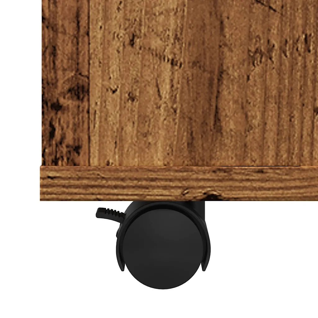 Armadietto con Ruote Legno Antico 60x53x72cm in Truciolato