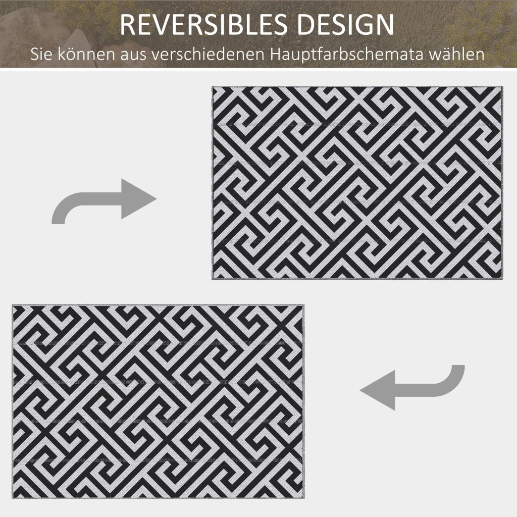 Tappeto da esterno reversibile ¨C zephmum ¨C nero e bianco 121x182 cm