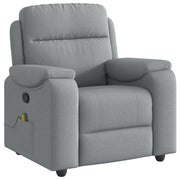 Poltrona Massaggiante | Sedia Relax Reclinabile Grigio Chiaro in Tessuto