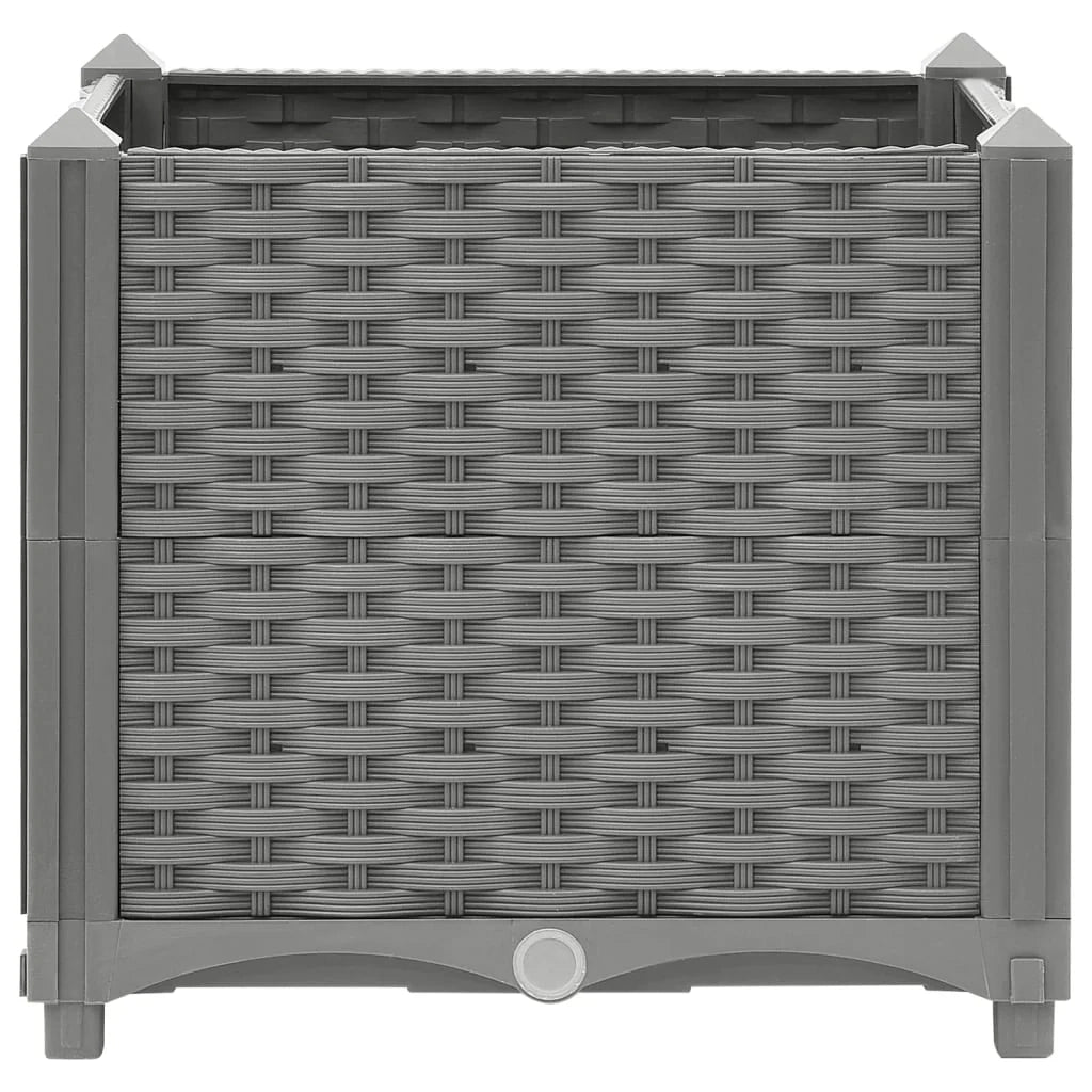 Fioriera rialzata per piante fiori terrazza giardino 40 x 40 x 38 cm polipropilene grigio 02_0039226