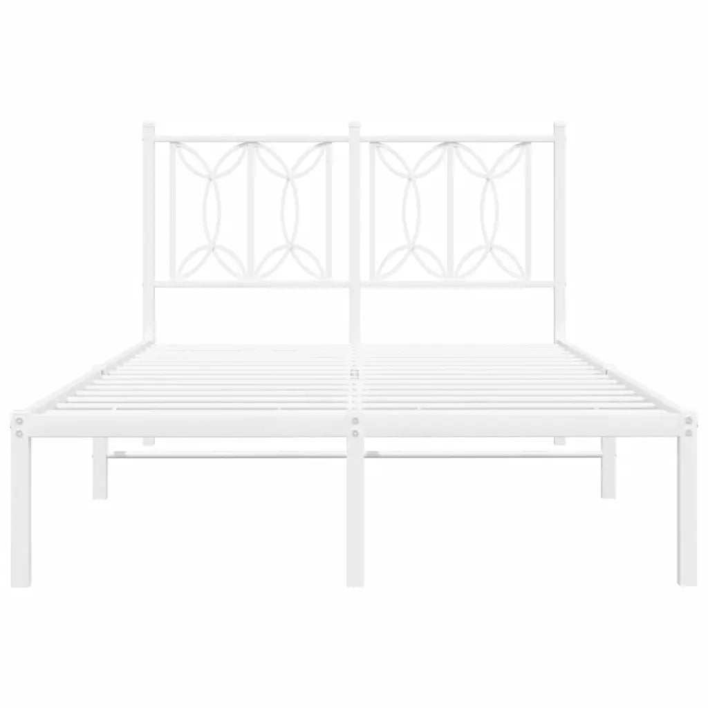 Giroletto con Testiera Metallo Bianco 120x190 cm 376174