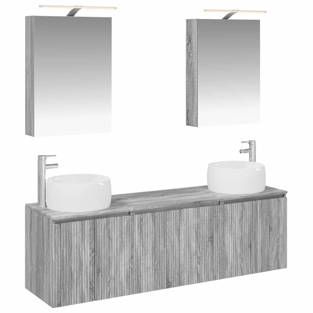 Set di Armadi da Bagno 5 pcs Sonoma grigio Legno ingegnerizzato 3406516