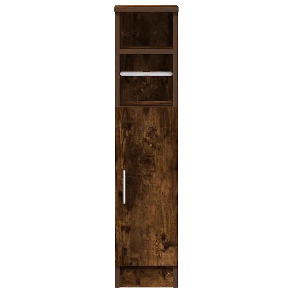 Mobile da Bagno con Portarotolo Rovere Fumo 20,5x22x90 cm 858501