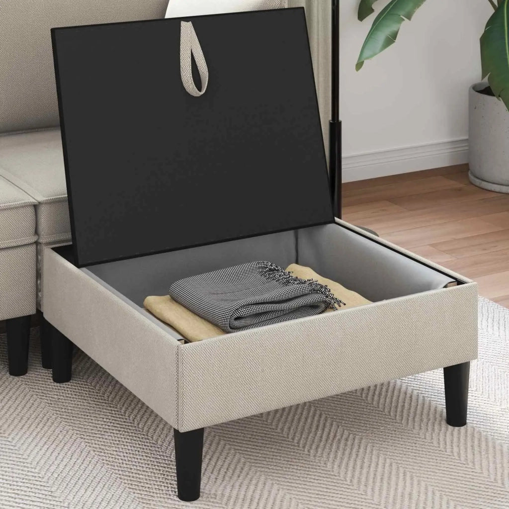 Pouf con Storage Avena Velluto
