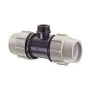 RACCORDO A T A COMPRESSIONE FILETTATO MASCHIO IN POLIPROPILENE SERIE 7840 BIANCO E NERO PLASSON - Ø20X1/2X20  PN16  - PSN