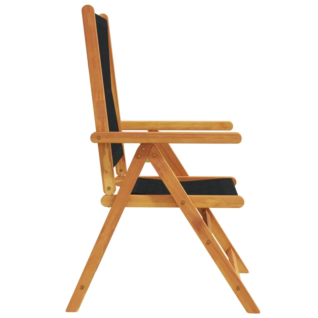 Sedie da Giardino Reclinabili 4pz Nere Legno Massello di Acacia 3214529