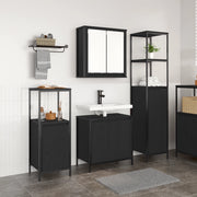 Set di Mobili per Bagno a 3 Pezzi Quercia Nera Legno Ingegnerizzato