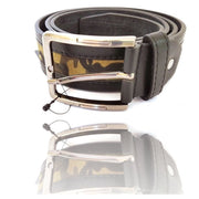 Trade Shop - Cinta Cintura Uomo Pelle Nero Militare A-777 Elegante Glamour Fashion -