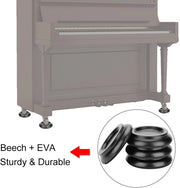 Piano Pads Antislip a Becco di Cervo - Coperchi Ronde per Caster - Set da 4 - Protezione per Pianoforte in Posizione Verticale - Alta Qualità - Protezioni per Pianoforte