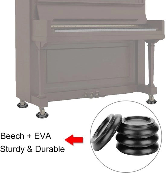Piano Pads Antislip a Becco di Cervo - Coperchi Ronde per Caster - Set da 4 - Protezione per Pianoforte in Posizione Verticale - Alta Qualità - Protezioni per Pianoforte