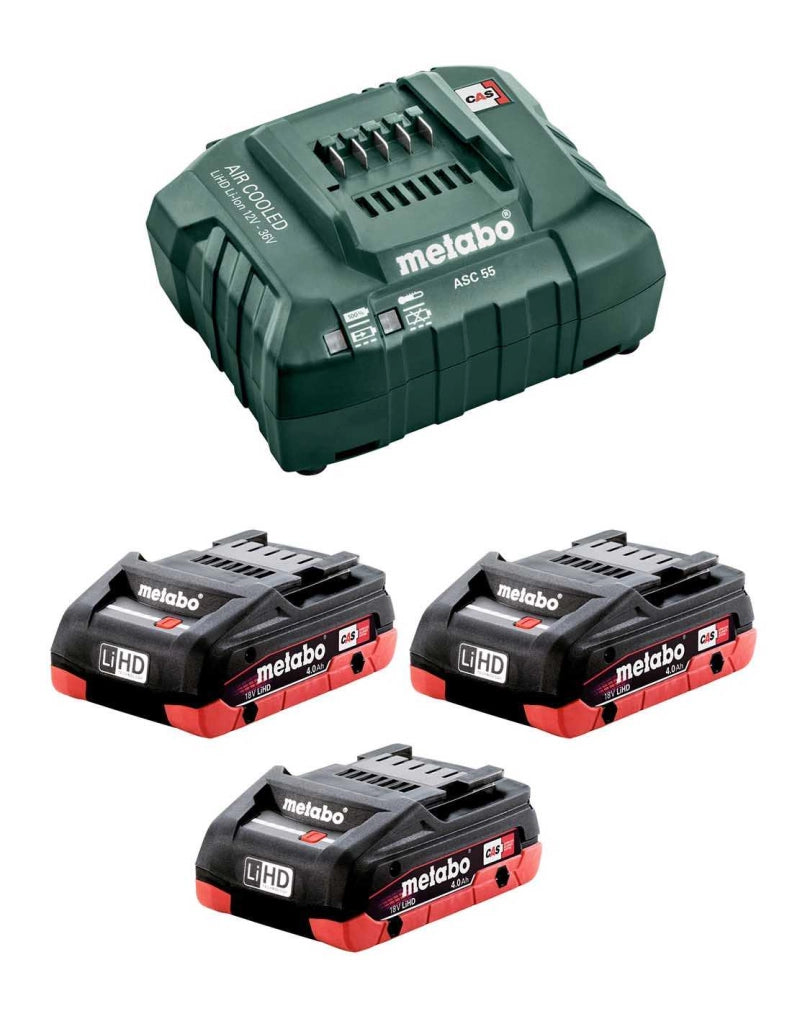 Power Set METABO (3 x 18V 4,0 Ah LiHD + ASC55)