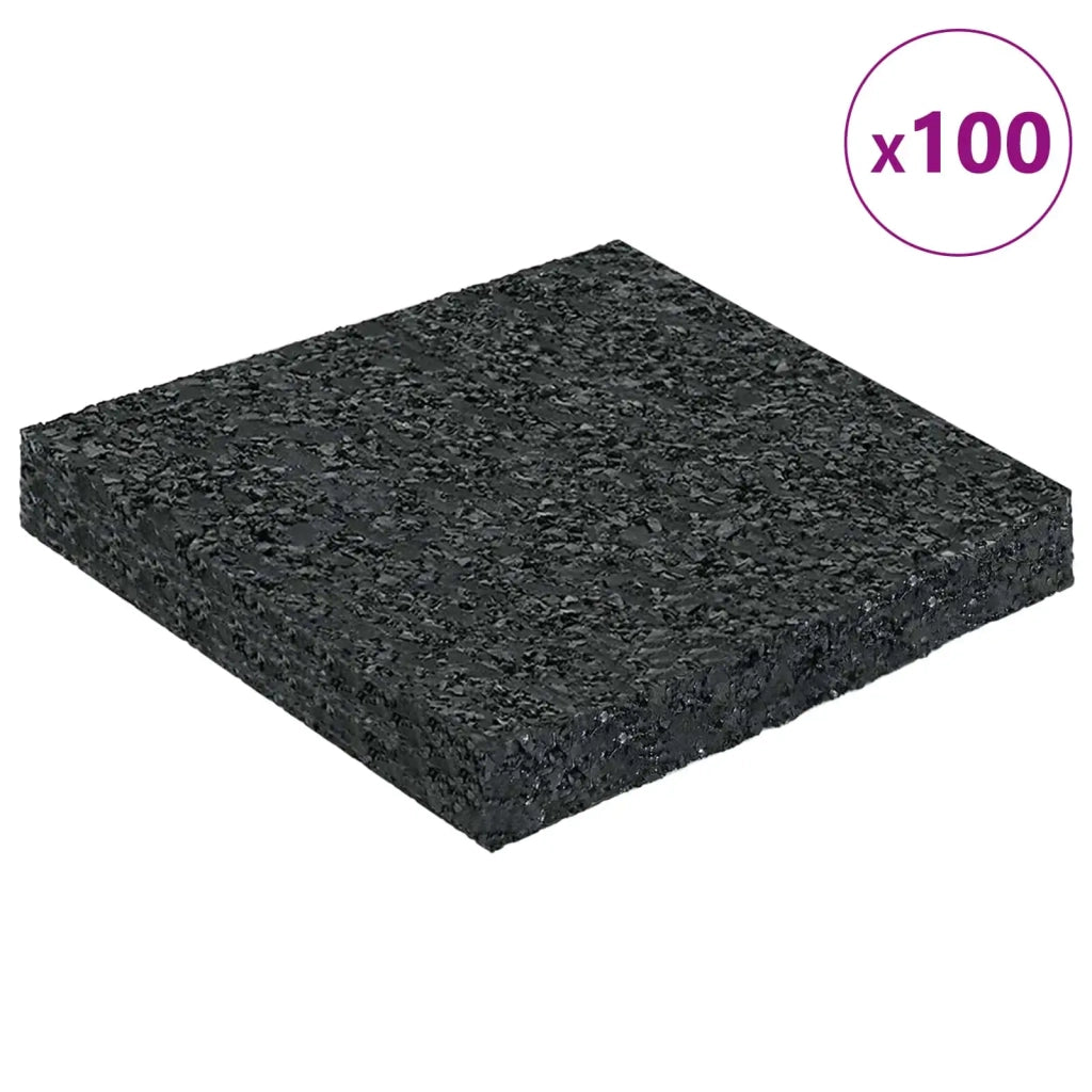 Pad per patio in granuli di gomma Nero 9 x 9 x 1 cm Gomma CFW7365472