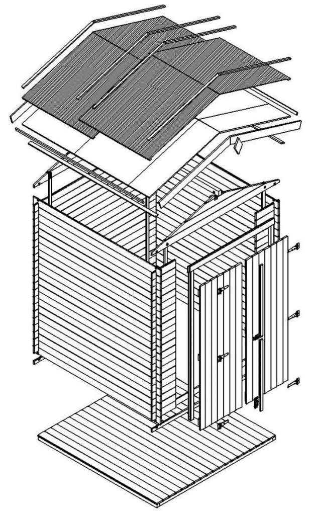 Casetta da Giardino in Legno 2,82 m² – TIMBELA M320C1+M320G