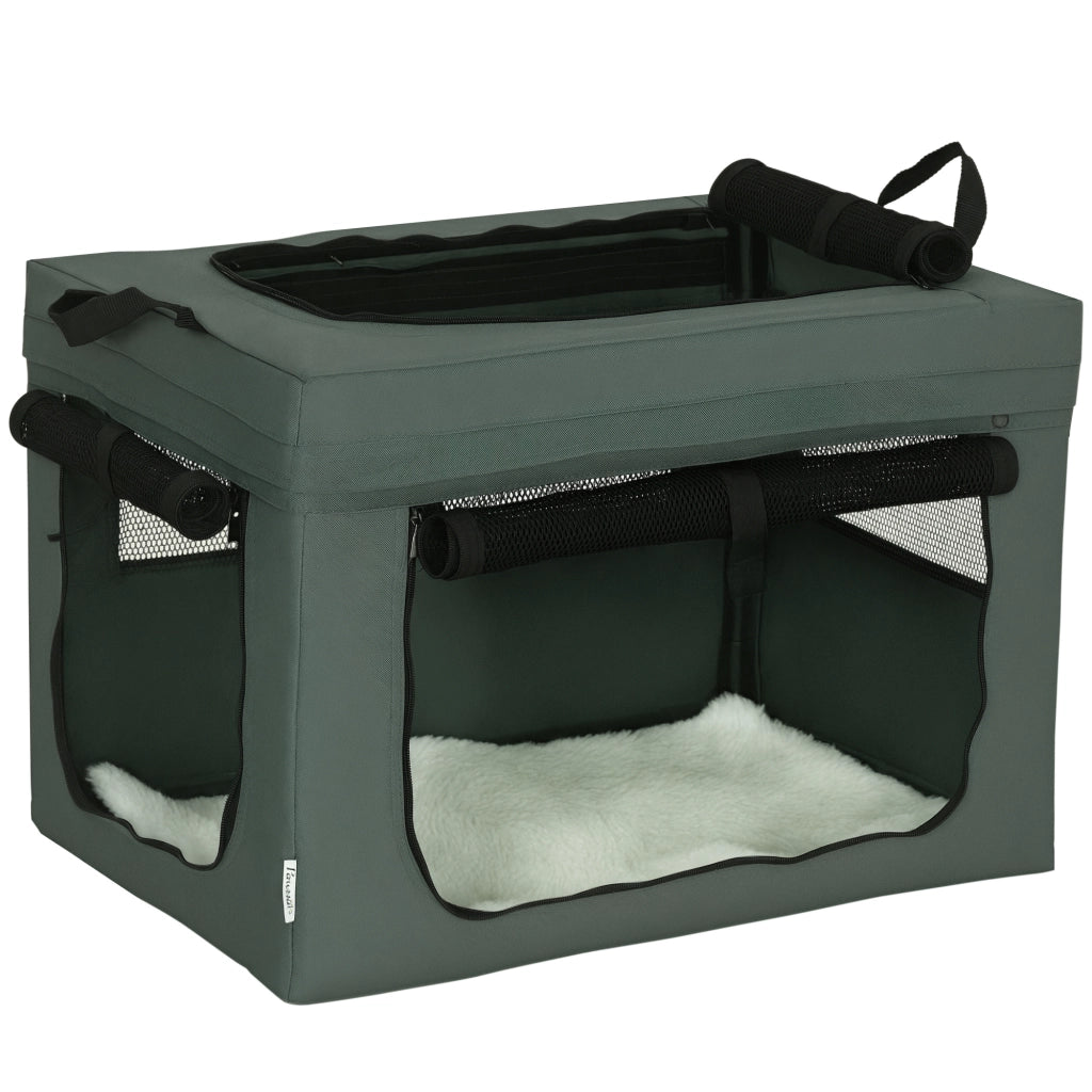 Contenitore per Animali Domestici ¨C zephmum ¨C 60x42x42 cm Grigio Nero