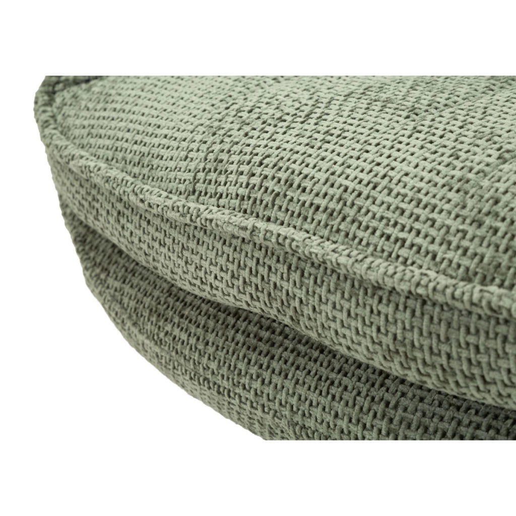 Poltrona girevole in poliestere verde con base in metallo nero