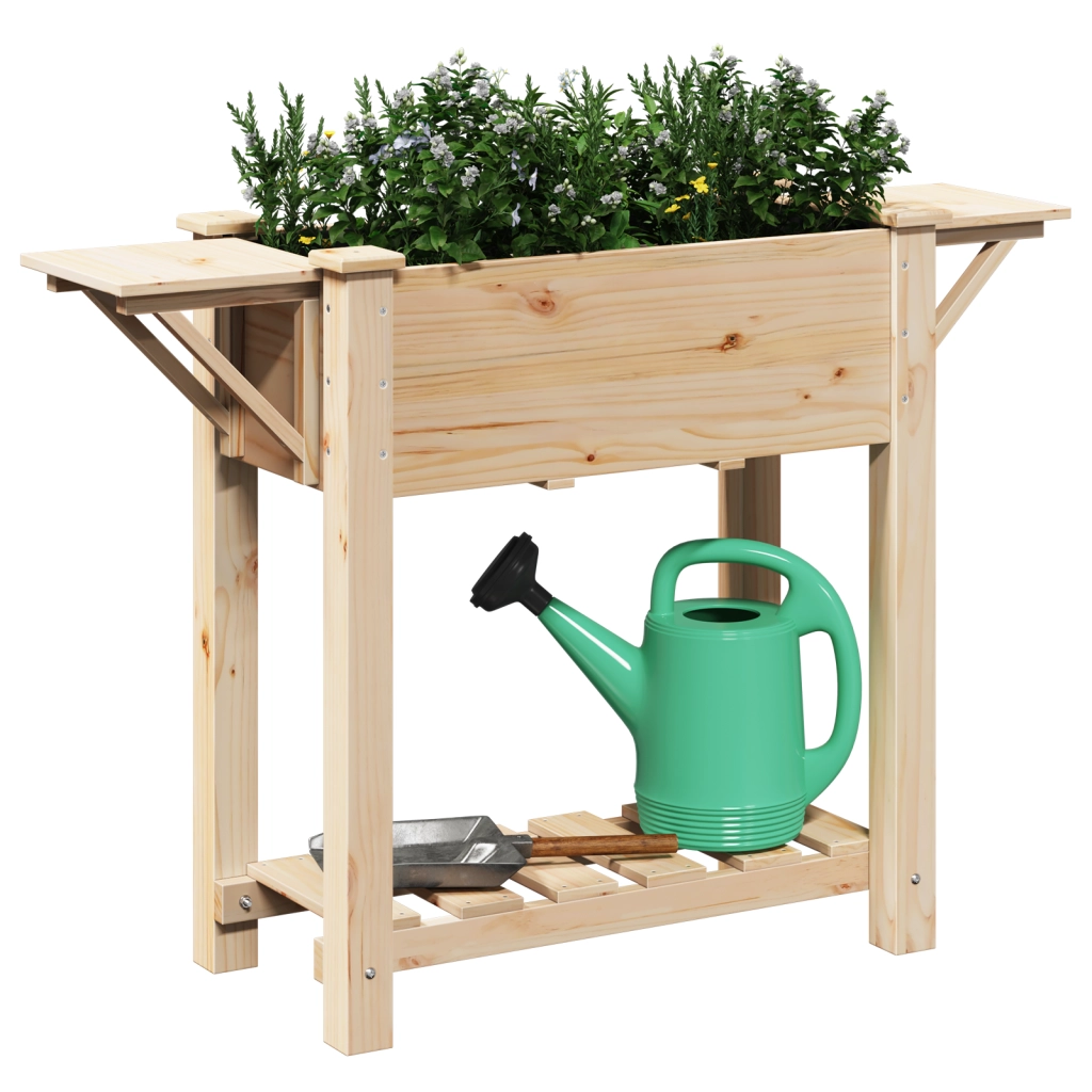 Piantana da Giardino  con Ripiani 111x37x76 cm in Legno Massello di Pino
