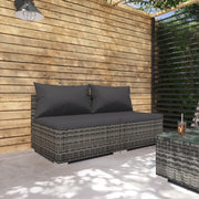 Set Divani da Giardino con Cuscini 2 pz in Polyrattan Grigio 3101397