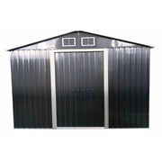 Casetta da giardino in metallo 277x191 cm – Capanno conuperficie 5,29 m² – Tetto due falde – Doppia porta 90 cm – AM2819.2 Foresta