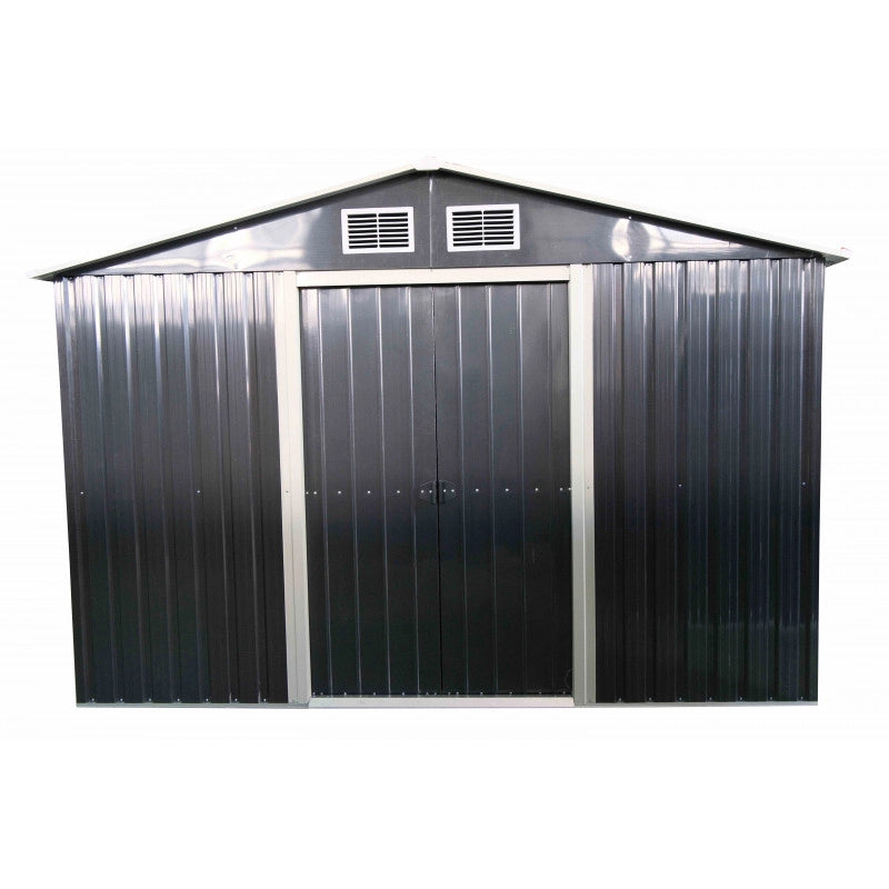 Casetta da giardino in metallo 277x191 cm – Capanno conuperficie 5,29 m² – Tetto due falde – Doppia porta 90 cm – AM2819.2 Foresta