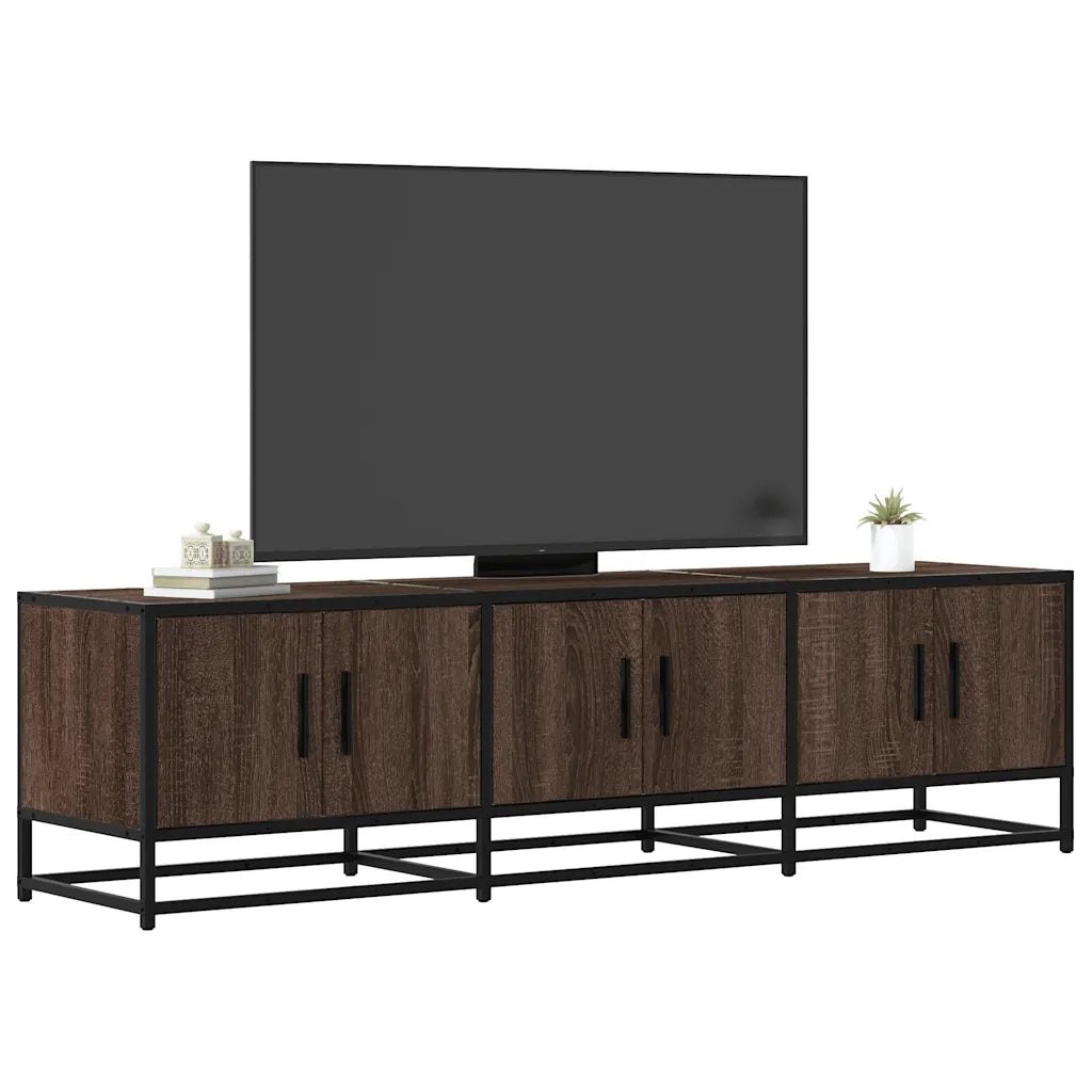 Mobile TV-Credenza per TV-Console TV Rovere Marrone 150x35x41 cm in Truciolato e Metallo