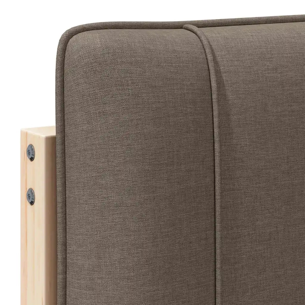Testiera imbottita Marrone e taupe 80 cm Pino massello