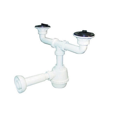 SIFONE PVC 2 VIE C / PILETTA PER PORCELLANA CON CANOTTO- 11/4- DH- pezzi 1