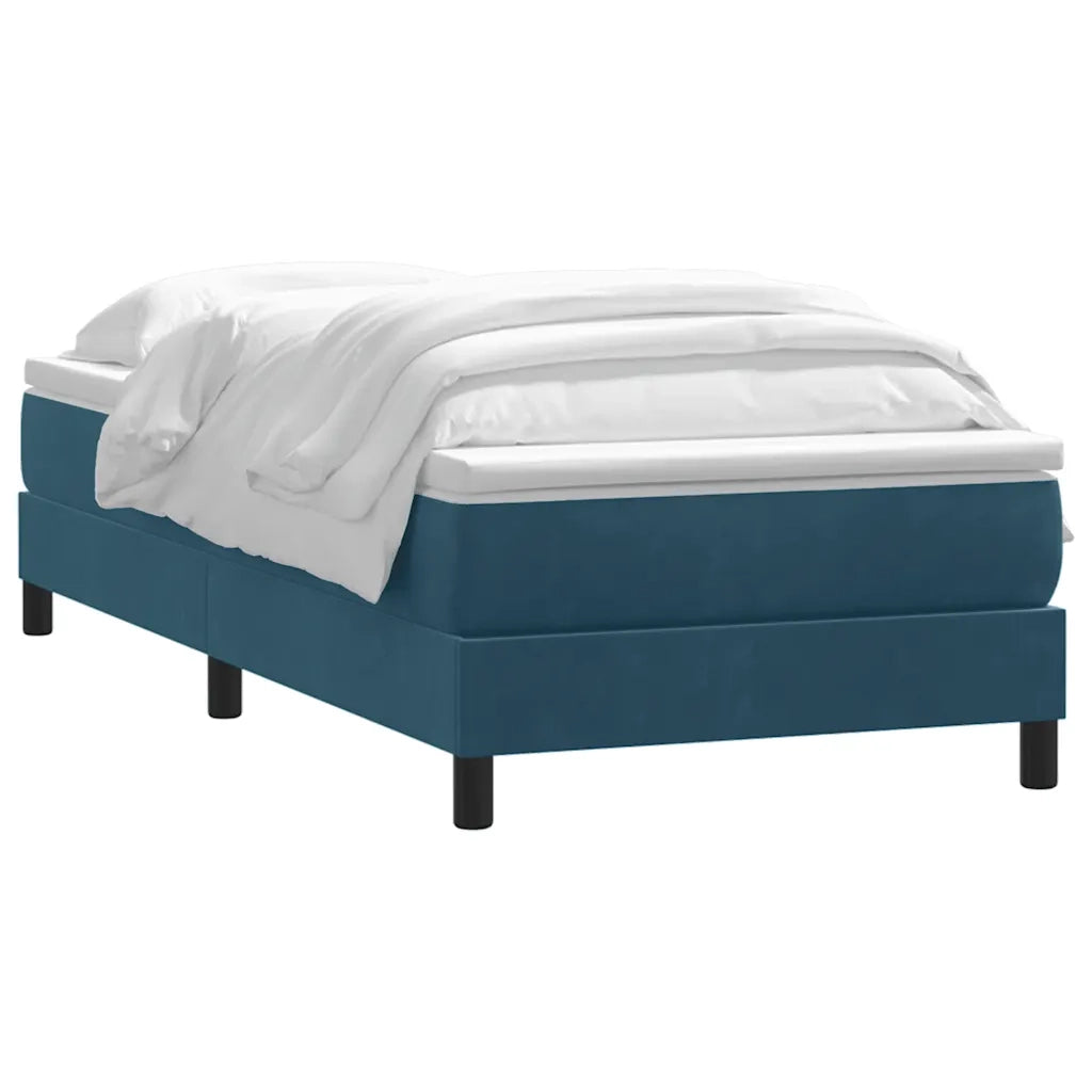 Giroletto a Molle con Materasso Blu Scuro 80x210 cm Velluto 3315901