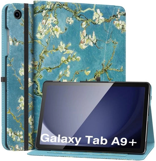 Tappetino per Samsung Galaxy Tab A9 Plus - Pelle in PU con chiusura a cerniera - Amandole - Modalità automatica di risveglio/sospensione - Protezione aggiuntiva...
