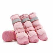 Scarpe per cani rosse, lunghe, per cani di taglia media-grande e grande, impermeabili e resistenti, con un'altezza interna di circa 5,5 cm, adatte per animali domestici con un peso di circa 23 kg.