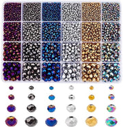 Accessori per gioielli - Elettroplatato Rondelle Vetro - 4350 Pezzi - Acque Cristalline - 3/4/6/8mm - Spacer Vetro - Fai da Te Gioielli - Adatto per Tineo...