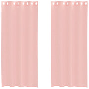 Tende in Voile con Occhielli 2 pz Rosa 140x245 cm