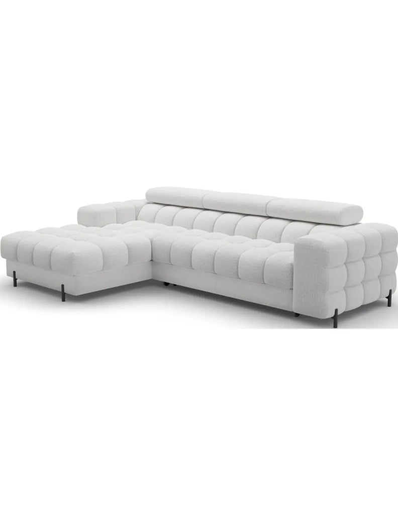 Divano angolare sinistro convertibile Grigio scuro allure contemporanea 285x99x181cm FILTRO