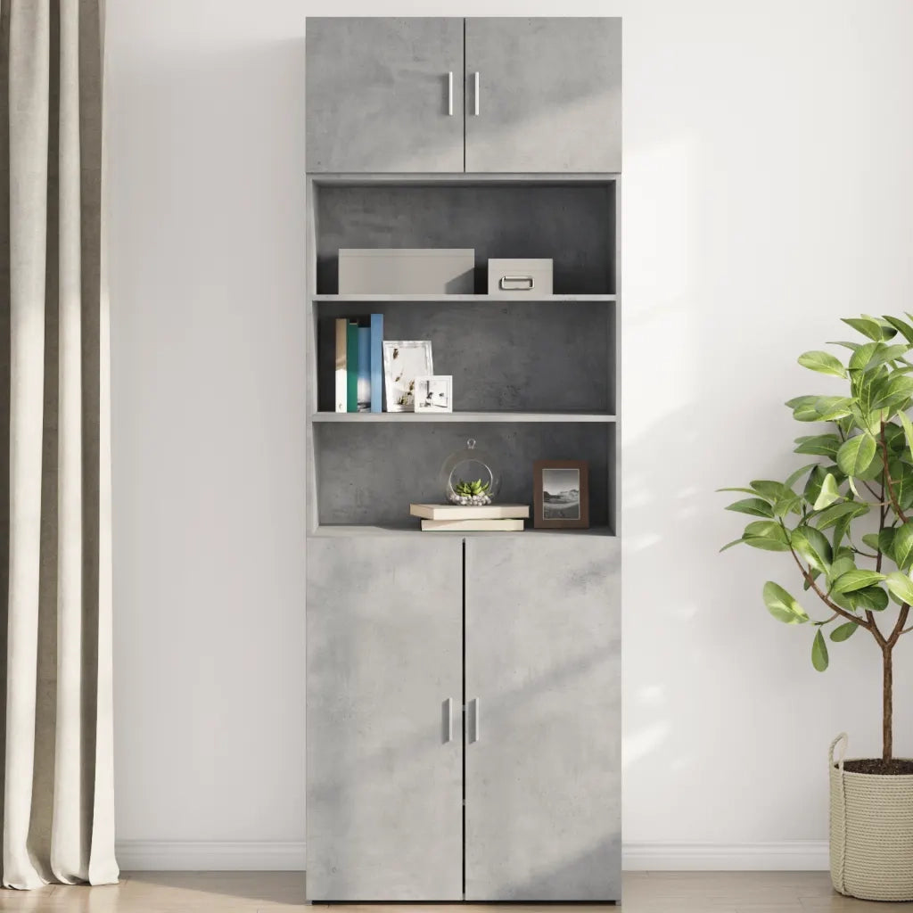 Armadietto a Muro | Mobile a Parete Grigio Cemento 80x42,5x40 cm Legno Multistrato