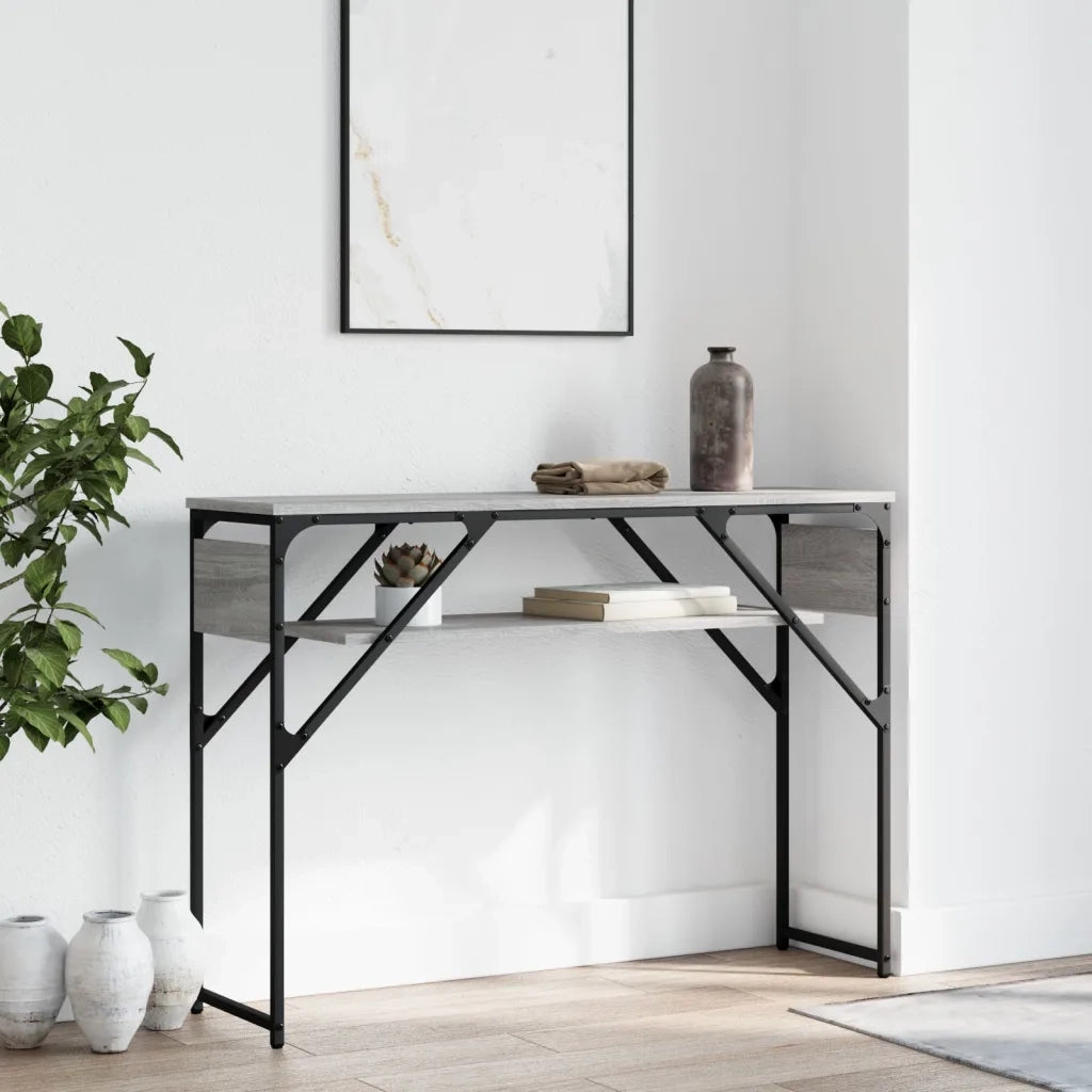 Tavolo Consolle | Tavolo d'Ingresso Ripiano Grigio Sonoma 105x30x75cm Multistrato