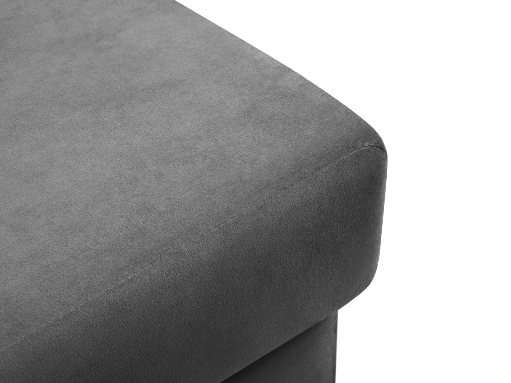Cosmopolitan Design - Pouf "Kyoto" in velluto grigio chiaro 