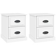 Set di 2 Comodini | Armadio da Notte | Mobiletto da notte Bianchi 39x39x47,5 cm in Legno Multistrato
