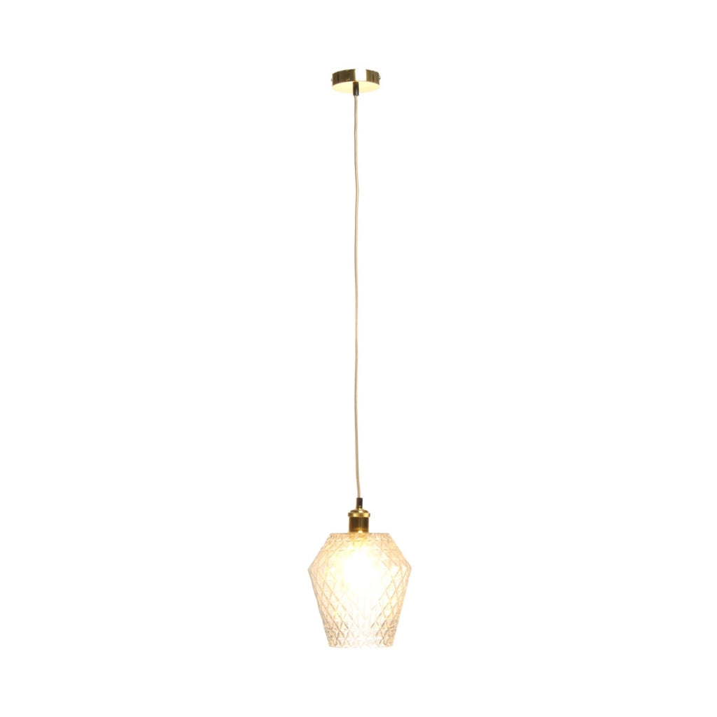 Lampada a sospensione Lea in vetro sfaccettato