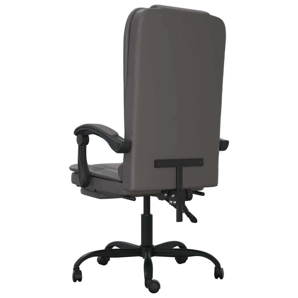 Poltrona da Ufficio Massaggiante | Sedia Relax Reclinabile Grigio Similpelle