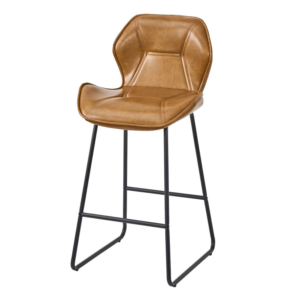 2 sgabelli da bar 47 x 48,5 x 91,5 cm in similpelle cognac marrone per cucina