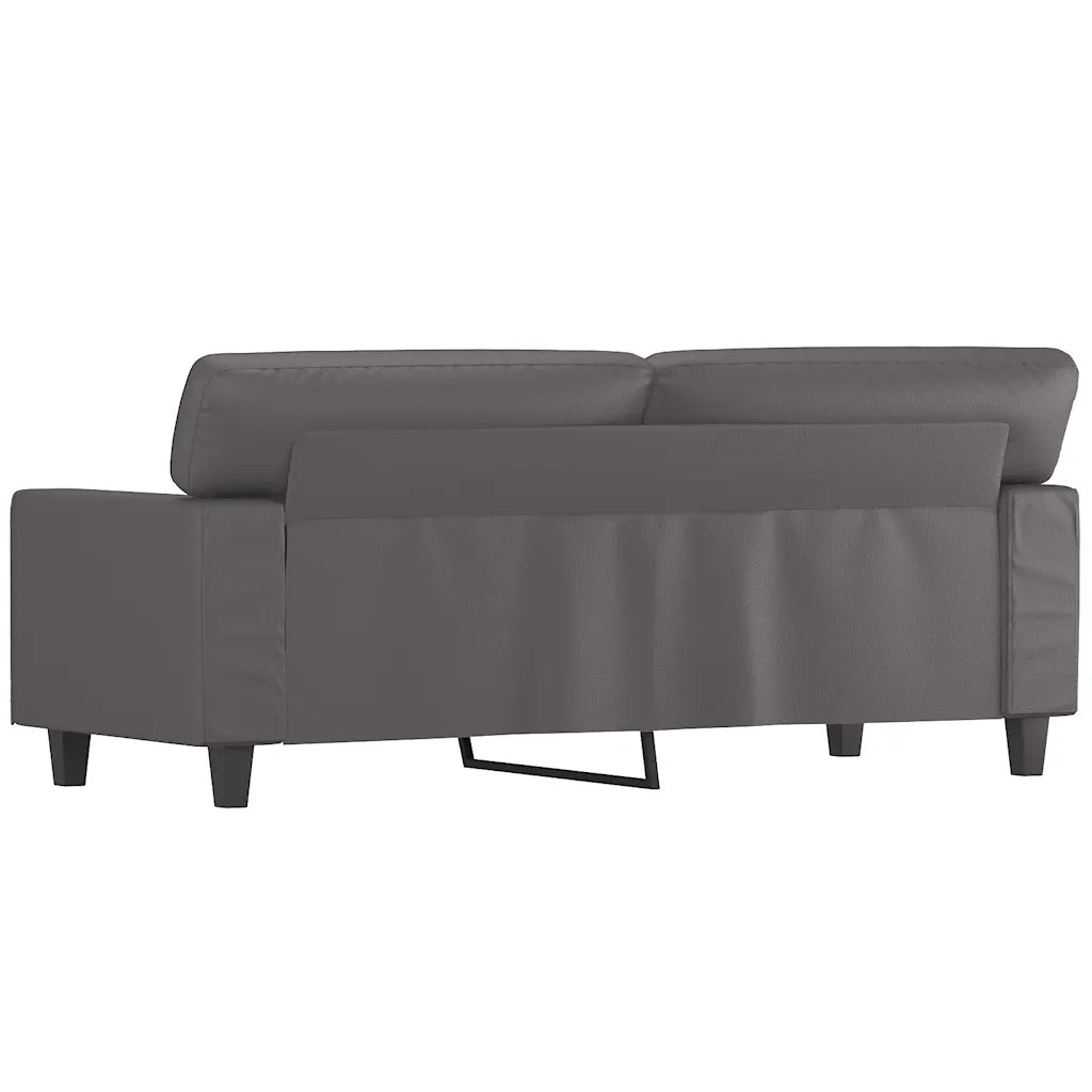 Divano a 2 Posti Grigio 140 cm in Similpelle