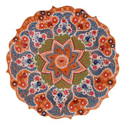Piatto decorativo ceramica arancione cm ø30h3