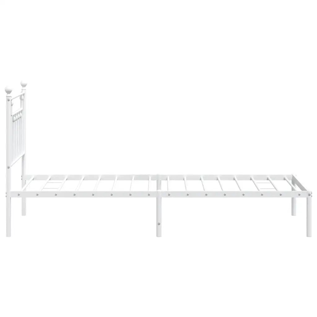 Giroletto con Testiera-Struttura Letto con testiera Metallo Bianco 90x200 cm 595038